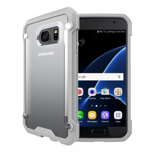 Wholesale Galaxy S7 Clear Defense Hybrid Case (Gray)